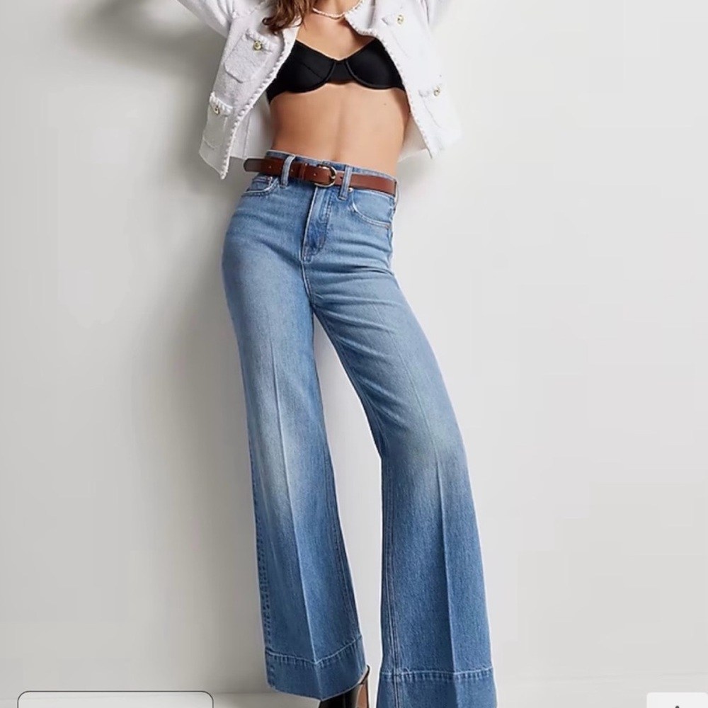 J. Crew high waisted Wide Leg trouser Jeans - Picture 3 of 8